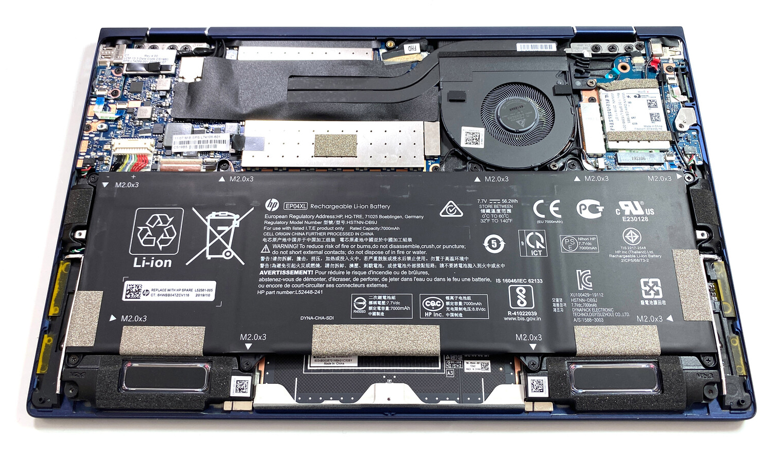 How to replace and fix HP Elite Dragonfly MAX CPU Fan original HSN-I32C (HP Elite Dragonfly-8MK79EA 2020)